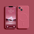 For Magsafe Magnetic Wireless Charge Case For iPhone 14 13 12 11 15 Pro Max Mini XR X S 7 8 Plus Soft Liquid Silicone Back Cover