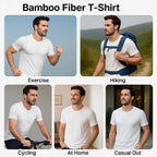 2 Packs Bamboo Fiber Round Neck T-shirts Short Sleeve Classic Tees Sweat-absorbent Gym Man Undershirt Solid Color Tee Black New