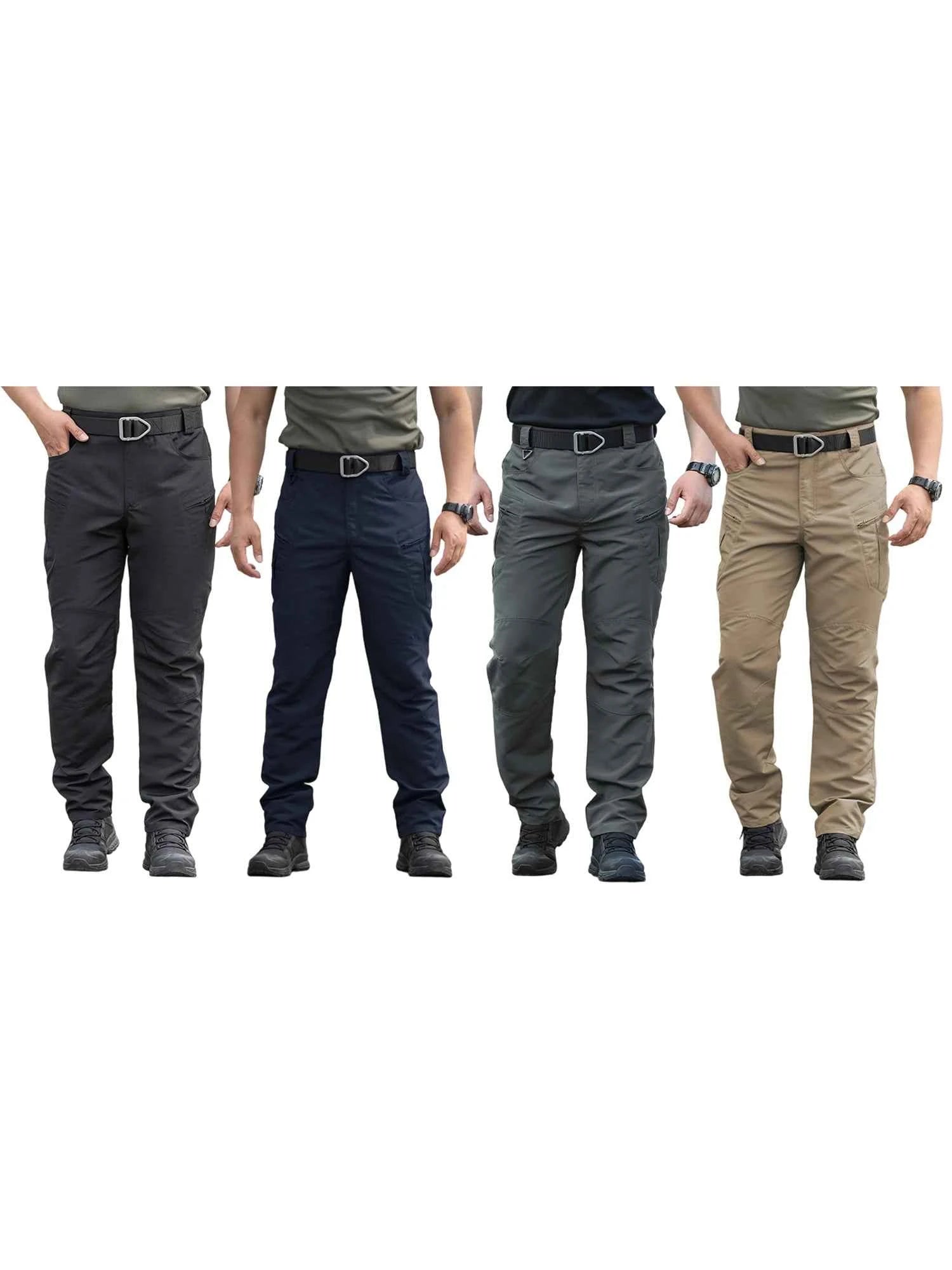 Stylish Men s Cargo Trousers with Multiple Pockets Lightweight and Durable Work Pants in Solid Colors for Casual Wear