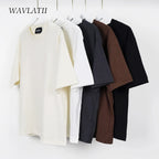 WAVLATII Oversized Summer T Shirts for Women Men Brown Casual Female Korean Streetwear Tees Unisex Basic Solid Young Cool Tops