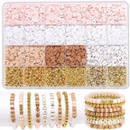 DIY Clay Beads Bracelet Making Kit – Friendship Golden Letter Beads for Jewelry Making, Gifts for Women & Teens