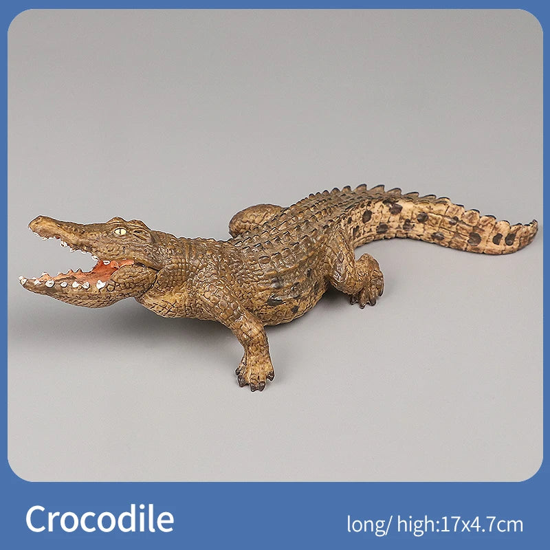 Educational Solid Simulation Animal Models Wild Animal World Toys - Elephant Crocodile Hippo Giraffe Action Figures for Kids