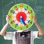 Kids Montessori Wooden Clock Toys Time Learning Teaching Aids Educational Toys For Children Primary School Clever Board Toy