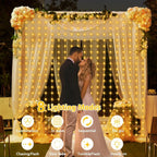 LED Solar Courtyard Curtain Lights Outdoor Waterproof Fairy String Lights With 8 Modes for Garden Window Bedroom Wedding
