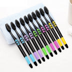 10-Pack Ultra-Soft Bamboo Charcoal Toothbrushes – Deep Cleaning Black Bristle Oral Care Set | Eco-Friendly, Gentle Gum Protection & Whitening Brush