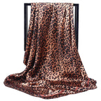 Fashion Kerchief Silk Satin Neck Scarf For Women Print Hijab Scarfs Female 90*90cm Square Shawls and Wraps Scarves For Lady