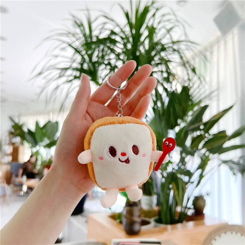 Burger & Fries Plush Keychain Set Cute Bag Charm Collection