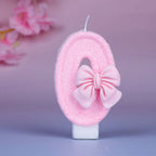 Creative digital candle new girl pink bow cute 0-9 birthday cake