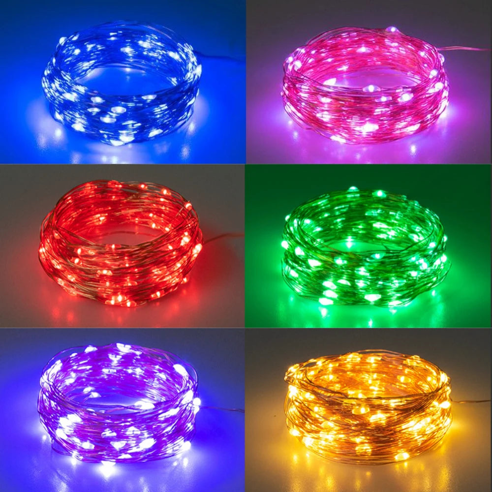 3V Led Silver Wire Fairy Lights Battery Power LED String Light with Switch for Garden Patio Fence Wedding Party Christmas Decor
