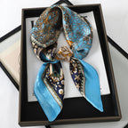60Colors Luxury Scarf Women 70*70Cm Silk Feel Square Hair Wrapping Foulard Satin Shawl Big Size Head Bandana Hijab Handkerchief