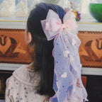Mesh Bow Hair Accessory Children's Sweet Princess Hair Clip Girl's Ponytail Top Clip