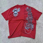 Southpole Y2K Vintage Cotton Graphic Tee Distressed Oversized Unisex T-Shirt with Gothic Print Streetwear Retro Soft Shirt Man