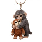 Funny Monkey Crochet Keychain Cute Backpack Charm