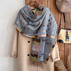 New Brand National Style Cashmere Scarf Winter Women Pashmina Shawls Warm Blanket Wraps Female Foulard Bandana Thick Scarves