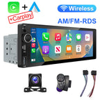 IPS 6.9 Inch 1Din Wireless Or wired Carplay Android Auto Car Radio Multimedia MP5 Player 1 Din DVD Bluetooth Stereo USB Charging