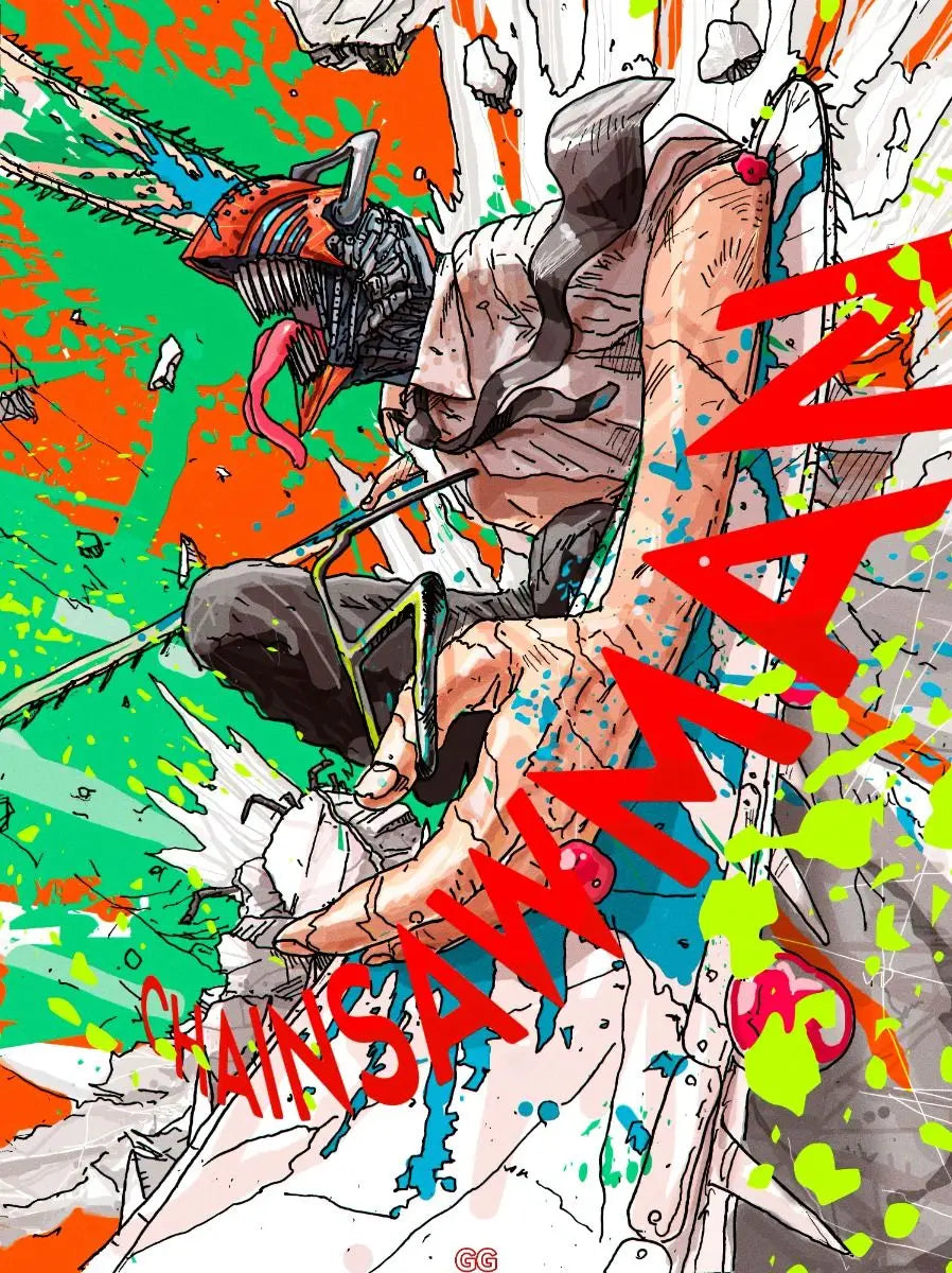 Chainsaw Man Poster Print For Bedroom Living Room Home Decor Japanese Anime Manga Denji Wall Art Cartoon Canvas Painting