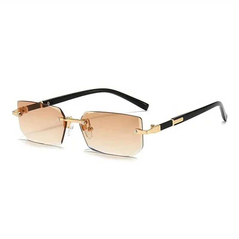 Rimless Rectangle UV400 Fashion Sunglasses for Women & Men