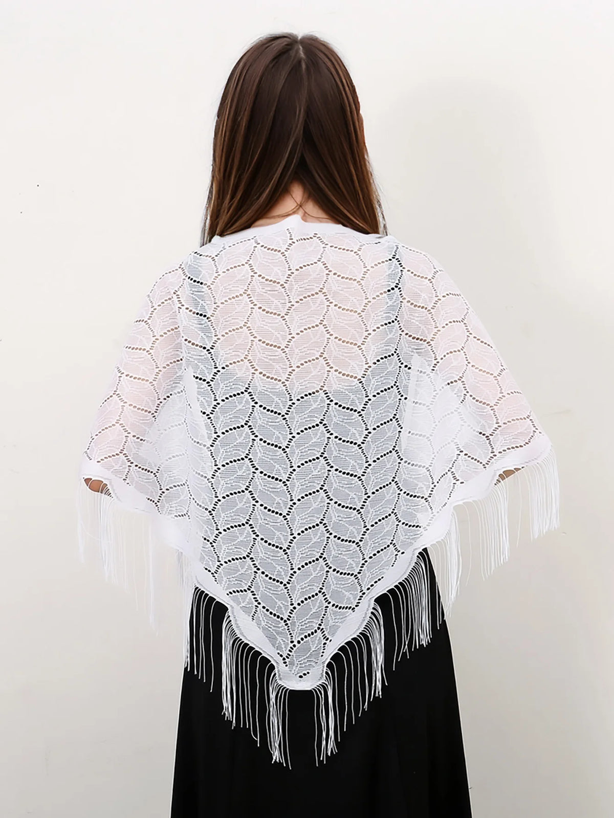 Fashion Lace Embrodiery  Tassel Triangle Scarf Women Headscarf Female Eid Summer Shawls Scarves Long Veil Floral Scarf Turban