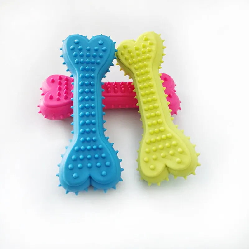 1PCs Pet Chew Toy Soft Rubber Bite-resistance Bone Shape Teeth Grinding Chewing Toys for Small Dogs Training Pet Supplies - WTN Essentials 