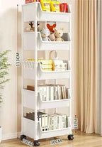 Versatile 2-5Tier Rolling Storage Cart with Wheels Perfect Bathroom Kitchen Office Ideal Groceries Snacks Toys Books Toiletries
