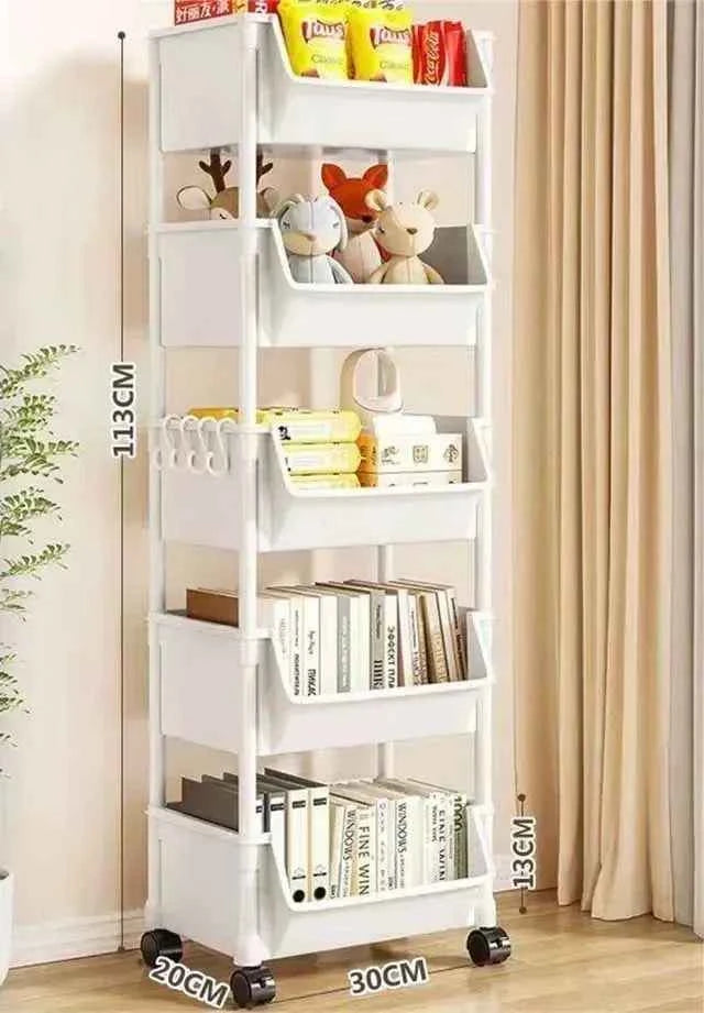 Versatile 2-5Tier Rolling Storage Cart with Wheels Perfect Bathroom Kitchen Office Ideal Groceries Snacks Toys Books Toiletries