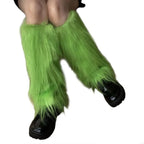 Foot Cover Faux Fur Furry Leg Warmers 40cm Japanese Style Lolita Boots Cover Kawaii Y2K Warm Knee Sleeve Autumn/Winter
