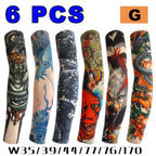 6 Pcs Tattoo Sleeves Sun Protection Men Women Summer Seamless Arm Cover Cool Outdoor Cycling Breathable Cycling Tattoo Sleeves