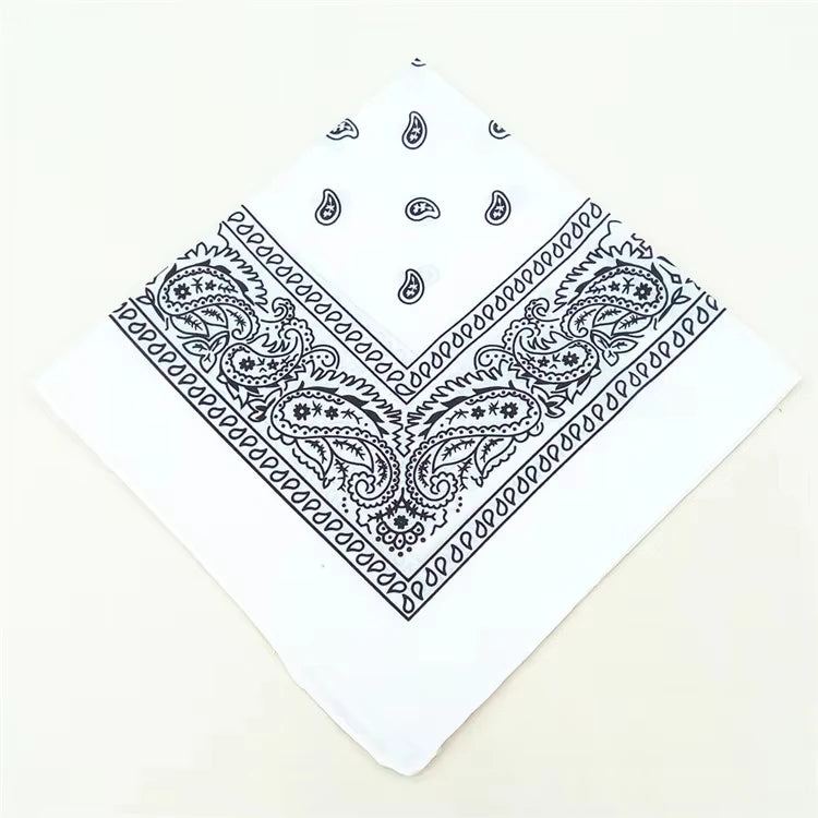 1-4Pcs Fashion Hip Hop Cotton Bandana Square Scarf 54cm*54cm Black Red Paisley Headband Printed For Women/Men/Boys/Girls