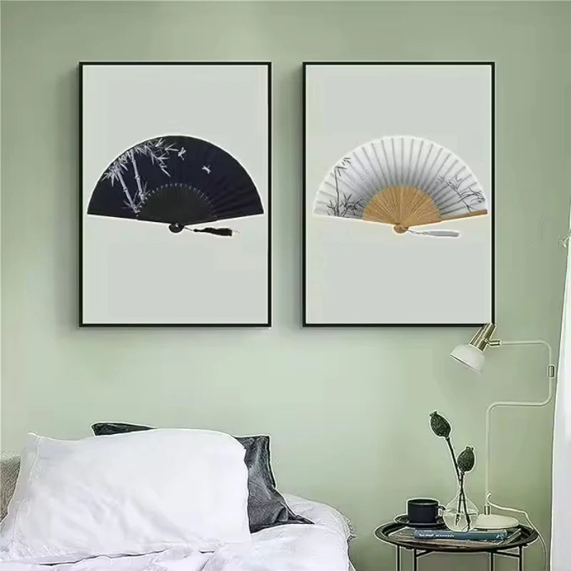Folding Hand Fan Weddings Traditional Chinese Japanese Korean Art Craft Gift Bamboo Room Dance Props Wood Fans Home Decorations