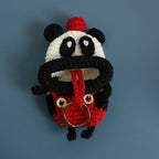 Funny Crochet Sausage Mouth Keychain Key Holder Pouch