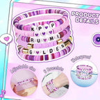 6pcs Korean Pop K-Pop Bracelet Set Multicolor Kpop Group Lettering Jewelry Durable Fan Accessory Concert Cosplay Birthday Gift