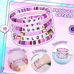 6pcs Korean Pop K-Pop Bracelet Set Multicolor Kpop Group Lettering Jewelry Durable Fan Accessory Concert Cosplay Birthday Gift