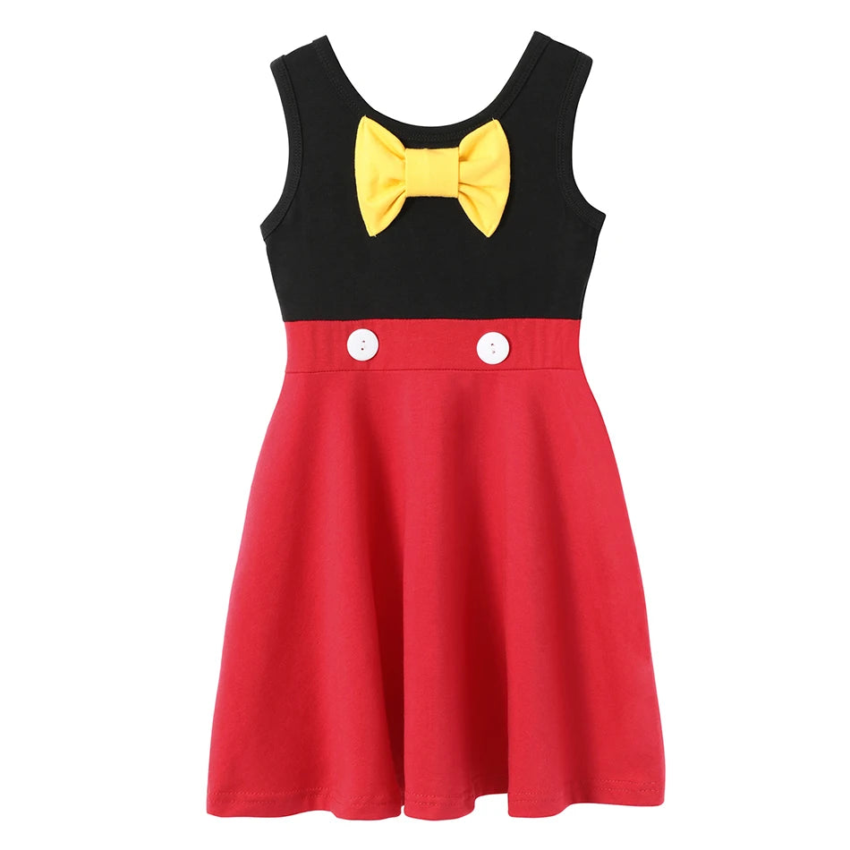 Children Baby Girls Lace Up Sling Summer Dress Princess Sleeveless Suspenders Dresses For 1-10 Years Cool Ventilated Kid Clothes