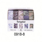 5 Rolls of Boxed Romantic Flower Handbook Tape, Cute DIY Fresh Decorative Washi Tape for Students, a Must-Have Gift for Students