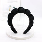 Sponge Spa Headband Velvet Washing Face Wide Padded Headband Skin Care Makeup Removal Shower for Women Girls Hair Accessories