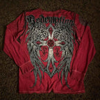 Affliction Long sleeved T shirt Y2K New Hip Hop Round Neck Oversized T shirt Mens Womens Casual Gothic Clothing Tops Streetwear