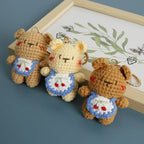 Cute Bear Couple Crochet Keychain Matching Animal Charm