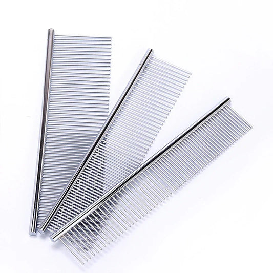 Pet Dematting Comb Stainless Steel Pet Grooming Comb for Dogs and Cats Gently Removes Loose Undercoat Flea Comb Pretty&Better - WTN Essentials 