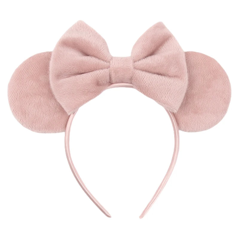New Trendy Mouse Ears Headband 3.3"Velvet For Girls Soft Bow Hairband Halloween Festival Party Trip DIY Hair Accessories Gifts