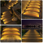 Solar LED Step Lamp Stair Lights Outdoor IP68 Waterproof Solar Light With Lens Anti-theft Design Decor Lighting For Garden Deck
