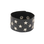 90s Heart Gothic Spike Bracelet Adjustable Punk Rock Bracelet Black Studded Faux Leather Bracelet for Men Women Gift