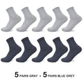 10 Pairs/Lot Men's Bamboo Fiber Socks 2025 New Compression Autumn Long Black Business Casual Man Dress Sock Gift Plus Size 42-45