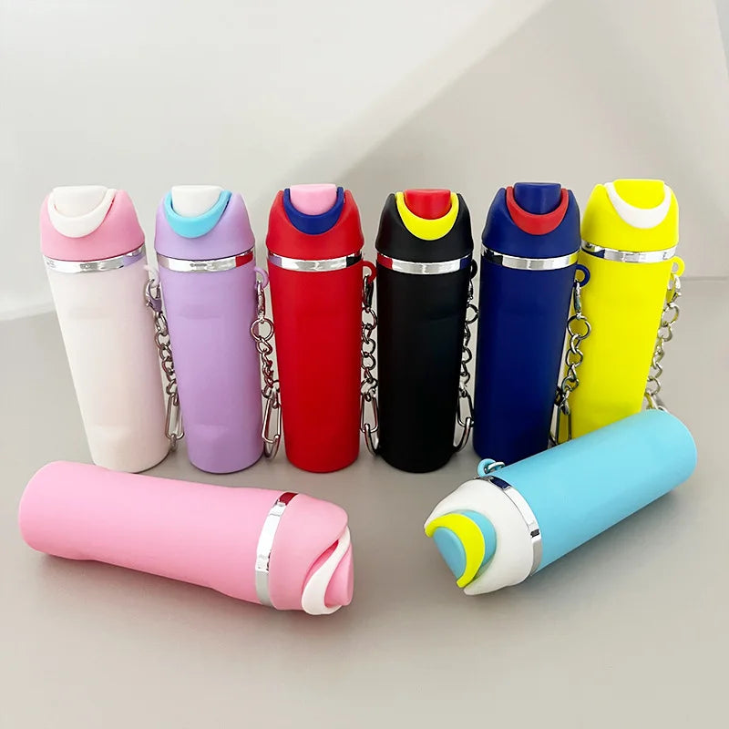 Mini Water Bottle Keychain ， Cute Cup Mini Tumbler Keychain，Applicable To Holder Keyring for Lip Balm, Backpack
