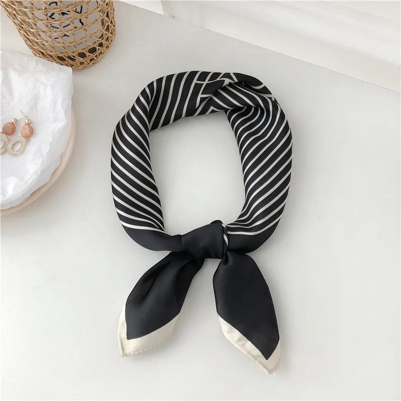 Women Korean version of simple stripes brocade forging 70cm small square scarf scarf headscarf