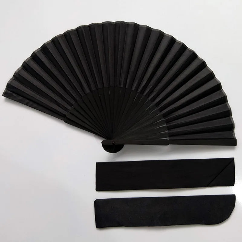 Black vintage hand fan Folding fan Dance wedding parties favor Chinese dance ball folding fans