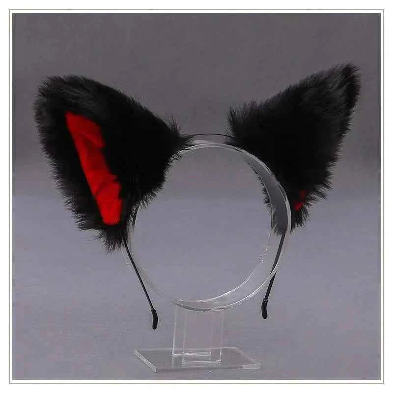 Lolita Animal Cat Fox Ear Hair Hoops Cosplay Girls Halloween Anime Headbands Headwear Hair Accessories