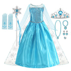 Frozen Elsa Anna Princess Girl Vestidos Costume Kid Dress Disney Snow Queen Halloween Cosplay Birthday Party Dress Up 2-10 Years