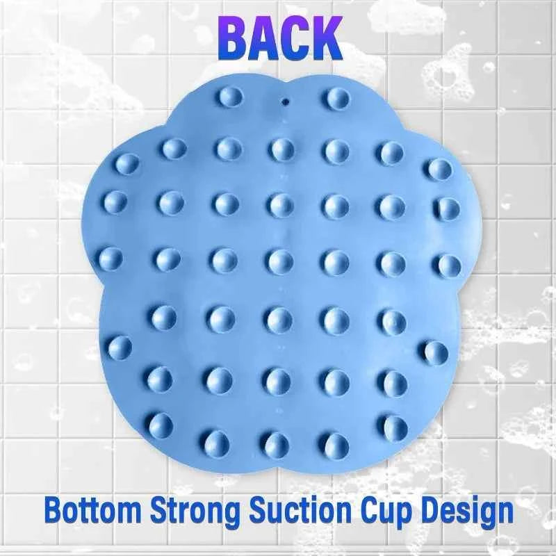 New Bathroom Use Silicone Non-slip Foot Basin Cleaning Pad, with Suction Cup for Exfoliation Shower Head Massage Bath Brush