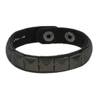 Punk Fashion Men Black Cuff Leather Bracelet Wristband Metal Rivets Stud Charm 80s Wrap Bangle for Women Rock Gothic Jewelry
