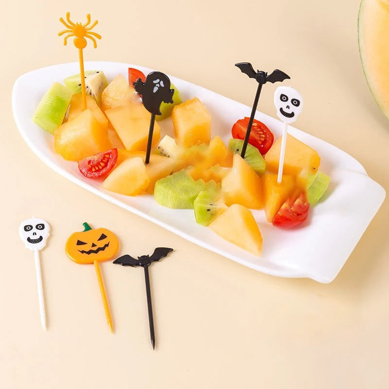 Halloween Ghost Bat Spider Cupcake Toppers – Spooky Party Picks